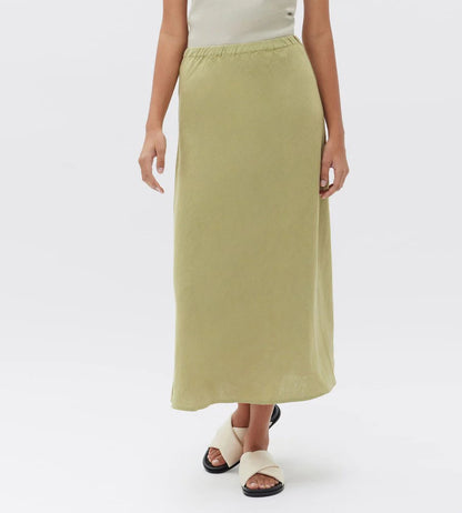 Stella Linen Bias Skirt Agave - Lulu & Daw - Assembly Label - assembly label, skirt, skirts - Lulu & Daw - Australian Fashion Boutique