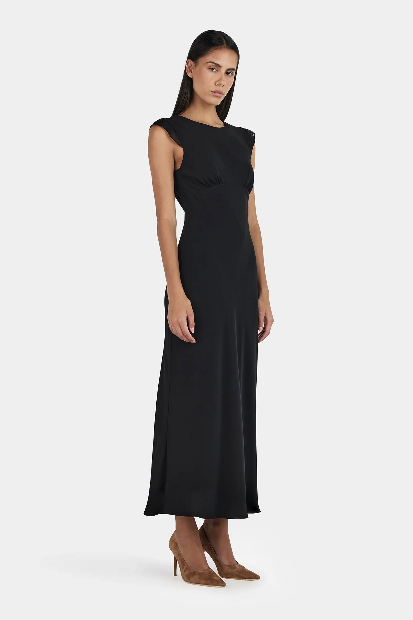 Cabello Midi Dress Black