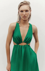 V Neck Cut Out Midi dress - Tree Green - Lulu & Daw - Shona Joy - dress, new arrvials, shona joy - Lulu & Daw - Australian Fashion Boutique