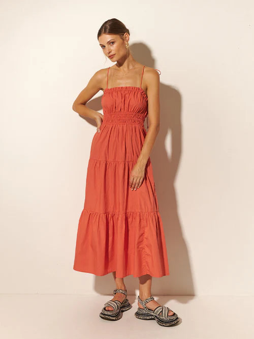 Casini Midi Dress - Coral - Lulu & Daw - Kivari - dress - Lulu & Daw - Australian Fashion Boutique