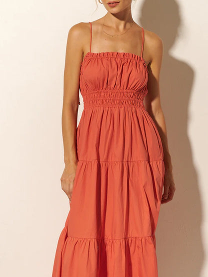 Casini Midi Dress - Coral - Lulu & Daw - Kivari - dress - Lulu & Daw - Australian Fashion Boutique