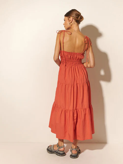 Casini Midi Dress - Coral - Lulu & Daw - Kivari - dress - Lulu & Daw - Australian Fashion Boutique