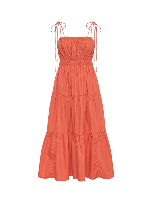 Casini Midi Dress - Coral - Lulu & Daw - Kivari - dress - Lulu & Daw - Australian Fashion Boutique