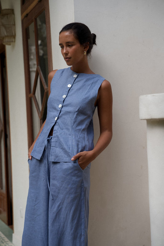 Ellery Vest - Denim Blue