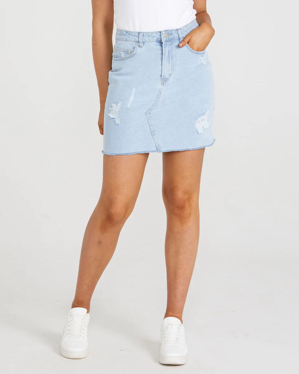 Dani Denim Skirt - Ice Wash - Lulu & Daw - SASS - denim, sass, skirt, skirts - Lulu & Daw - Australian Fashion Boutique