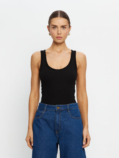 Tallulah Scoop Tank - Black