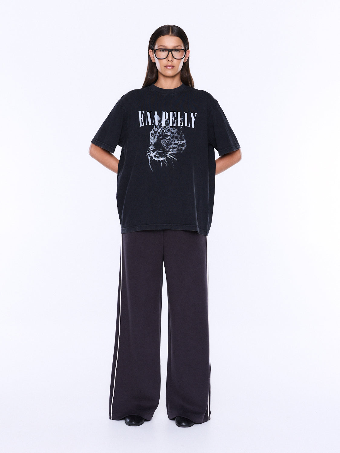 Ena Pelly Ivy Relaxed Tee- Cheetah Black