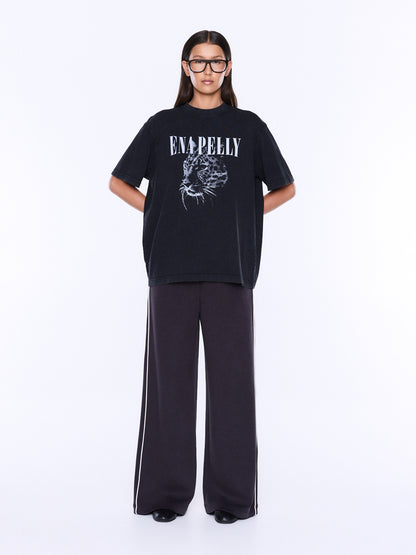 Ena Pelly Ivy Relaxed Tee- Cheetah Black