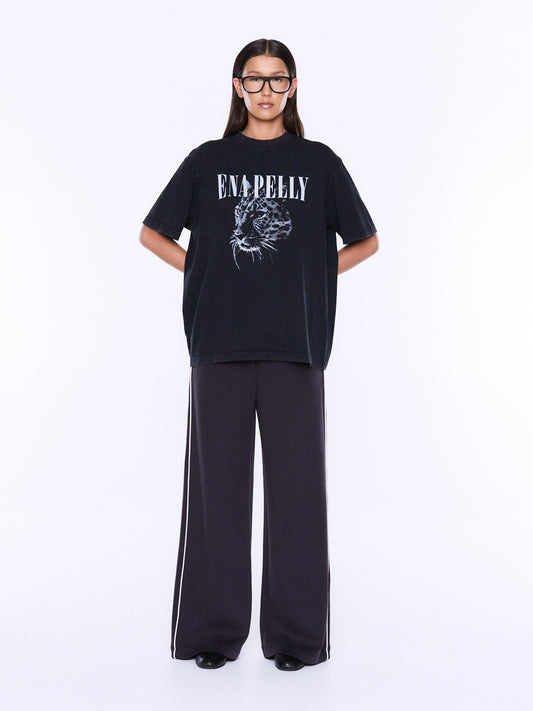 Ena Pelly Ivy Relaxed Tee- Cheetah Black