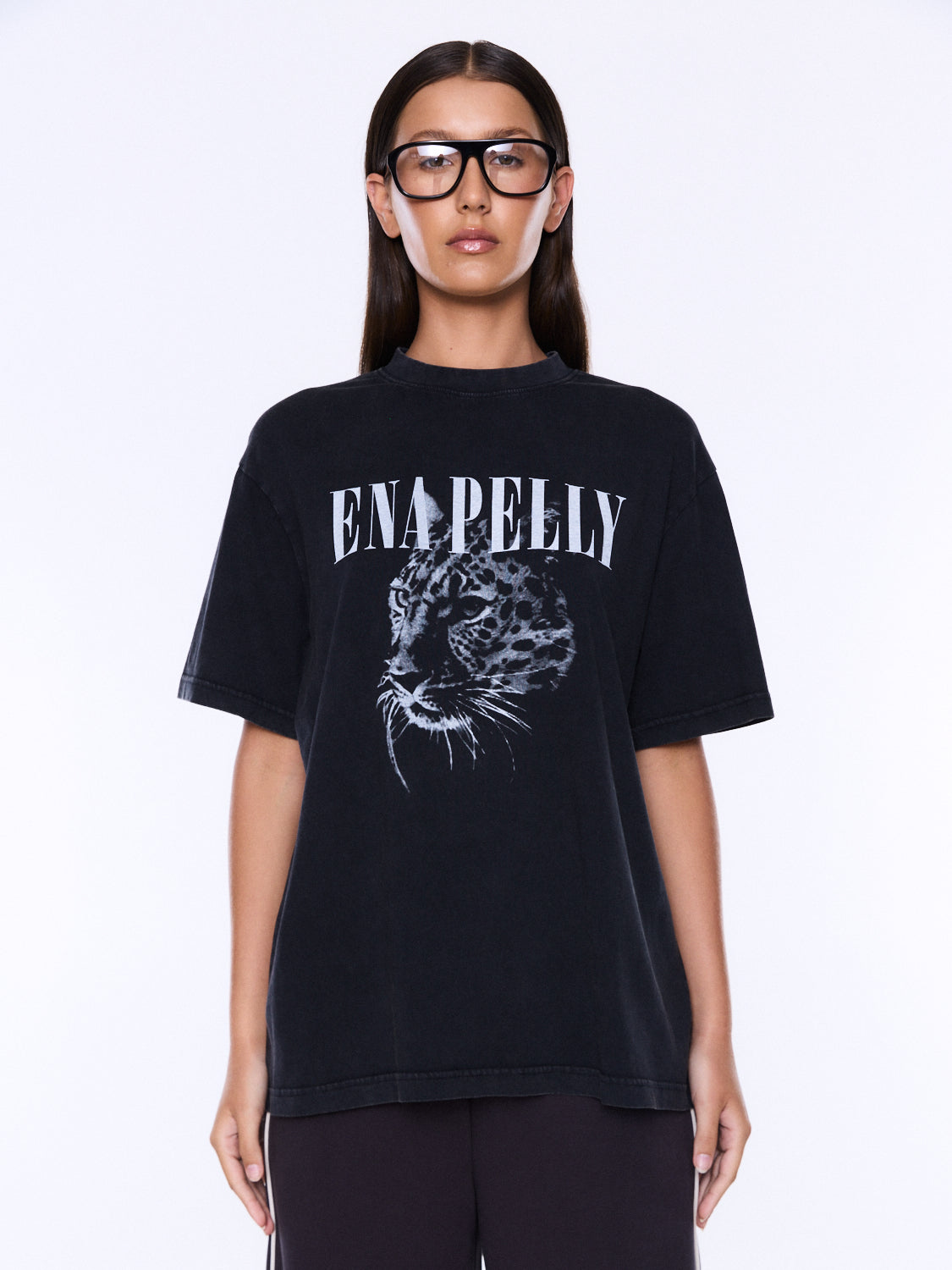 Ena Pelly Ivy Relaxed Tee- Cheetah Black