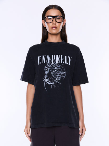 Ena Pelly Ivy Relaxed Tee- Cheetah Black