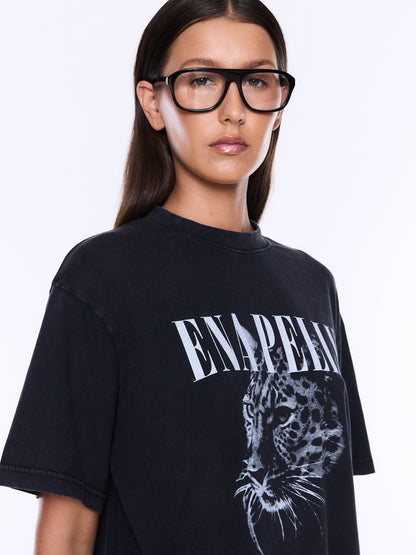 Ena Pelly Ivy Relaxed Tee- Cheetah Black
