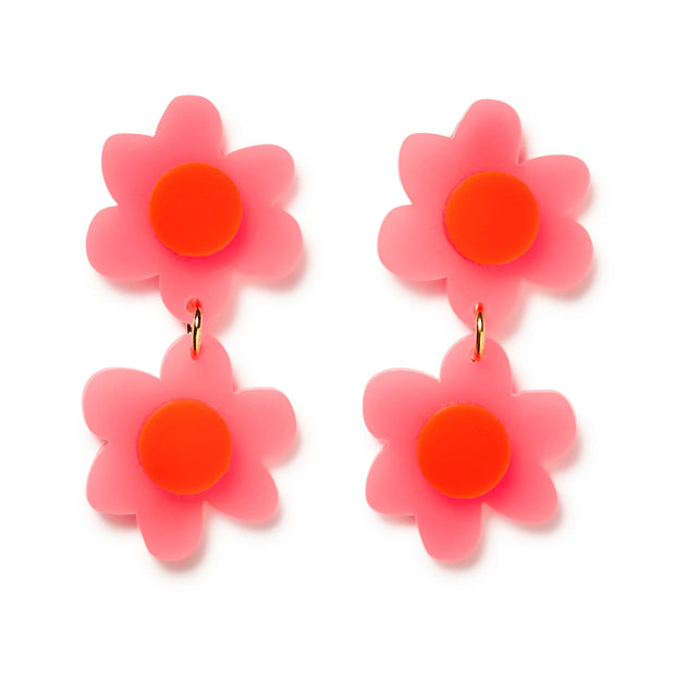 Jolene double flowers Earrings - Lulu & Daw - Emeldo - jewellery, new arrivals, new arrvials - Lulu & Daw - Australian Fashion Boutique