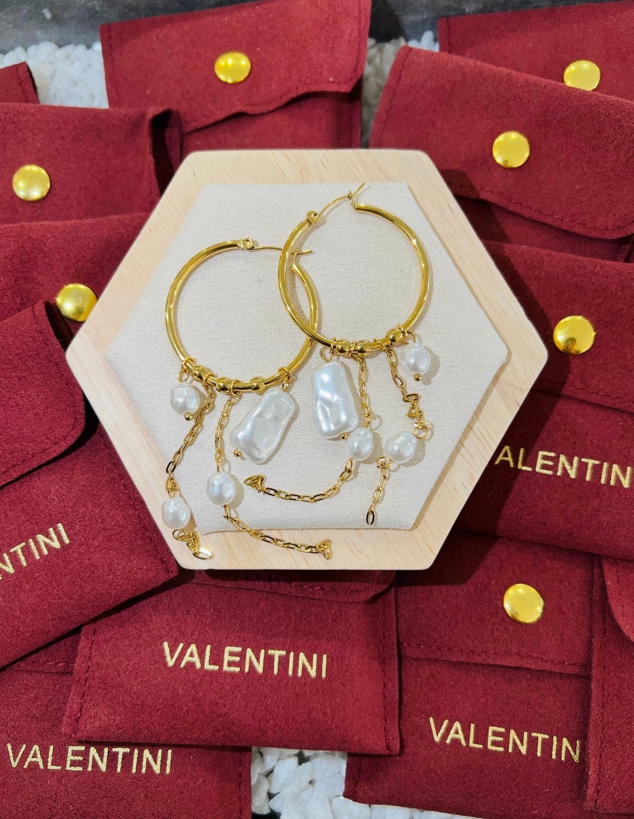 Valentini Pia Pearl Hoops
