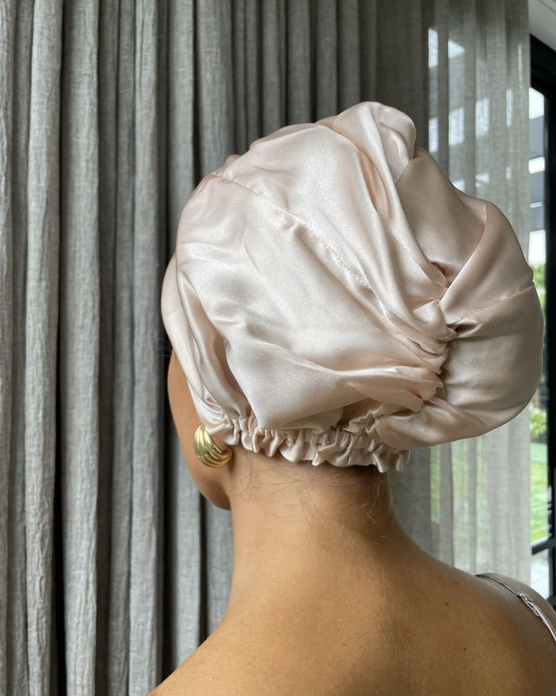 SILK SLEEP HAIR TURBAN - Peony Pink