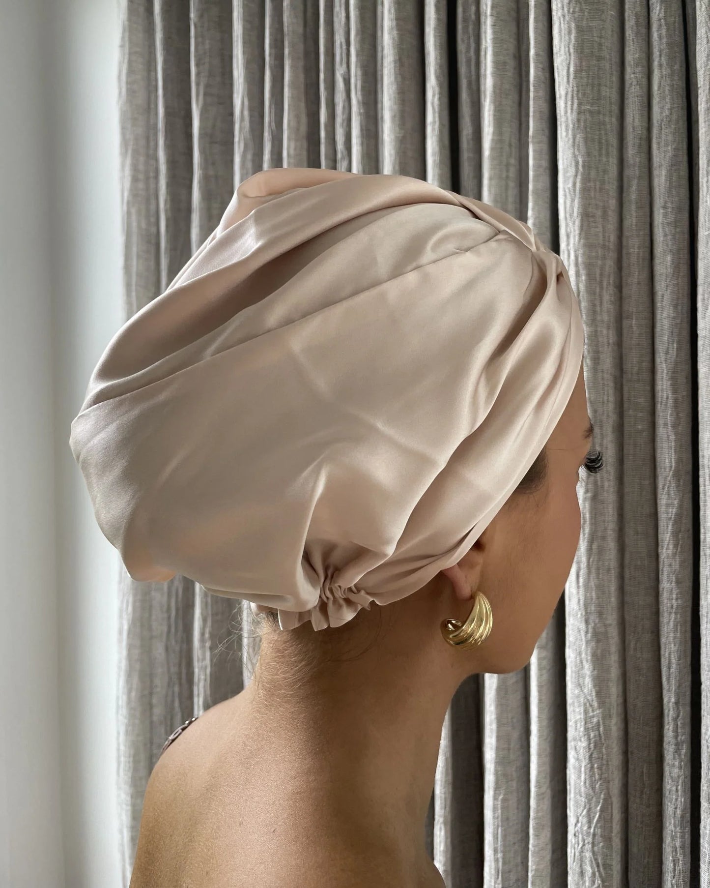 SILK SLEEP HAIR TURBAN - Peony Pink