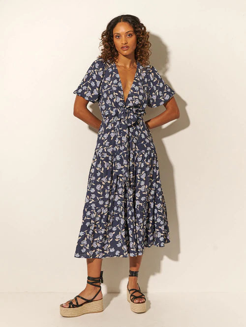 Jeanne Tie Front Midi Dress - Lulu & Daw - Kivari - dress, kivari - Lulu & Daw - Australian Fashion Boutique