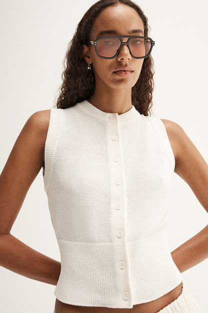 Clyde Knit Top - White
