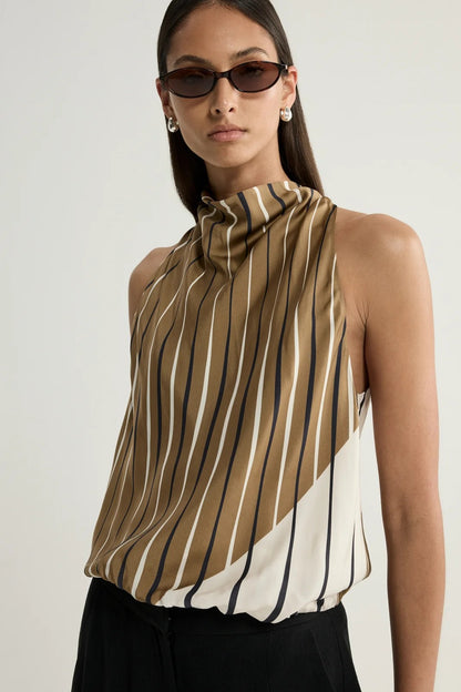 Elka Collective Sloane Top - Moss Stripe