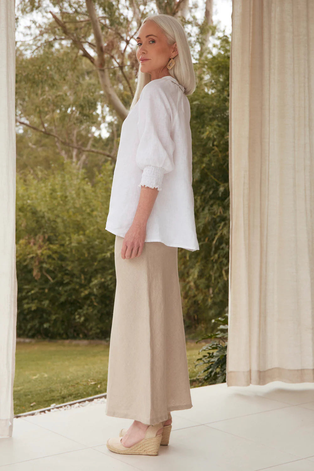 Katie Bias Cut Linen Skirt