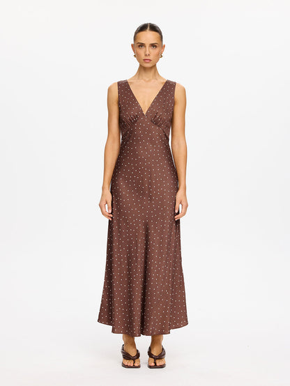 Edie Midi Dress - Brown