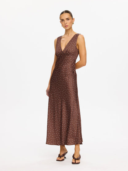 Edie Midi Dress - Brown