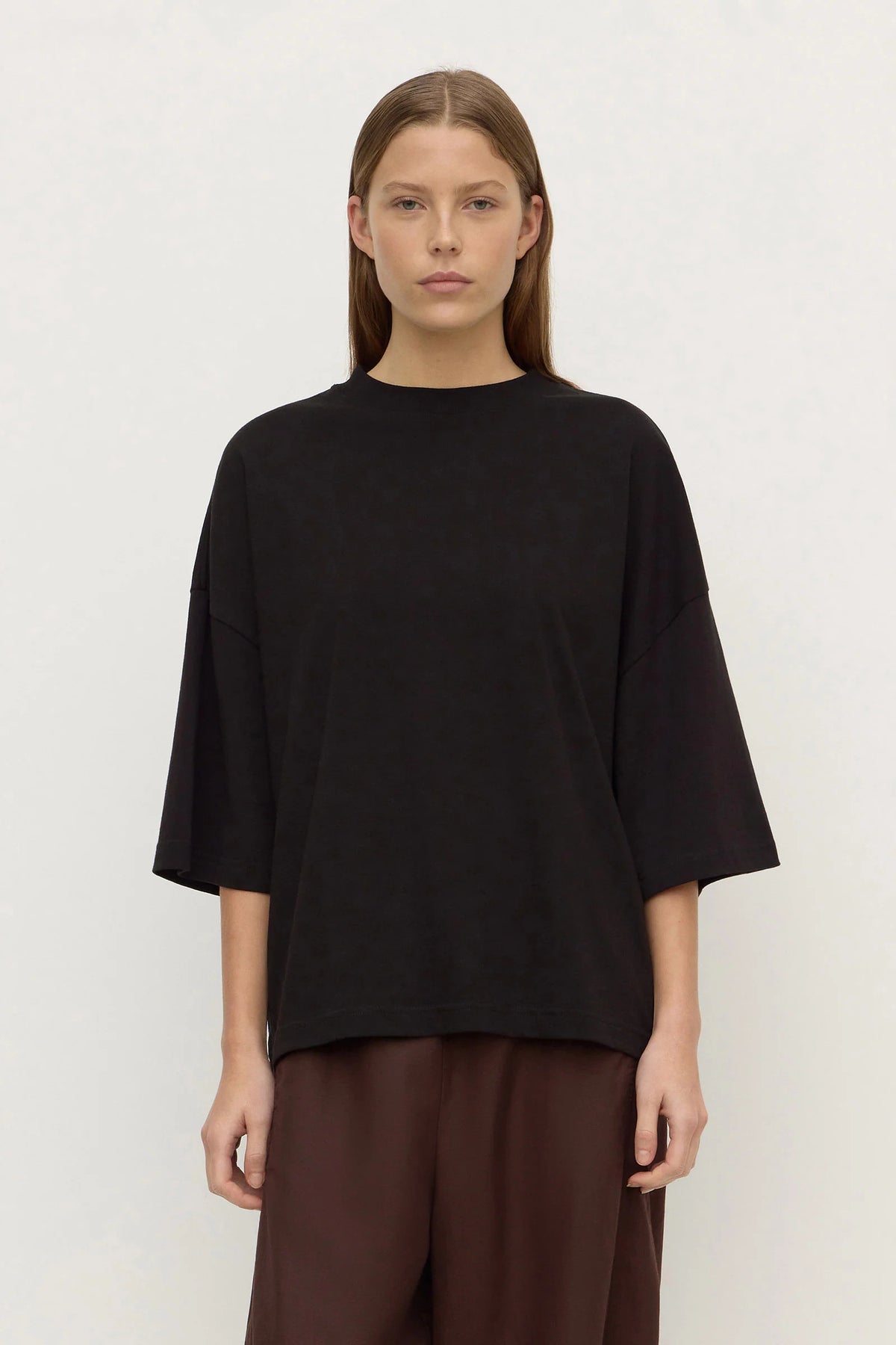 Assembly Label Cotton Oversized Tee - Black