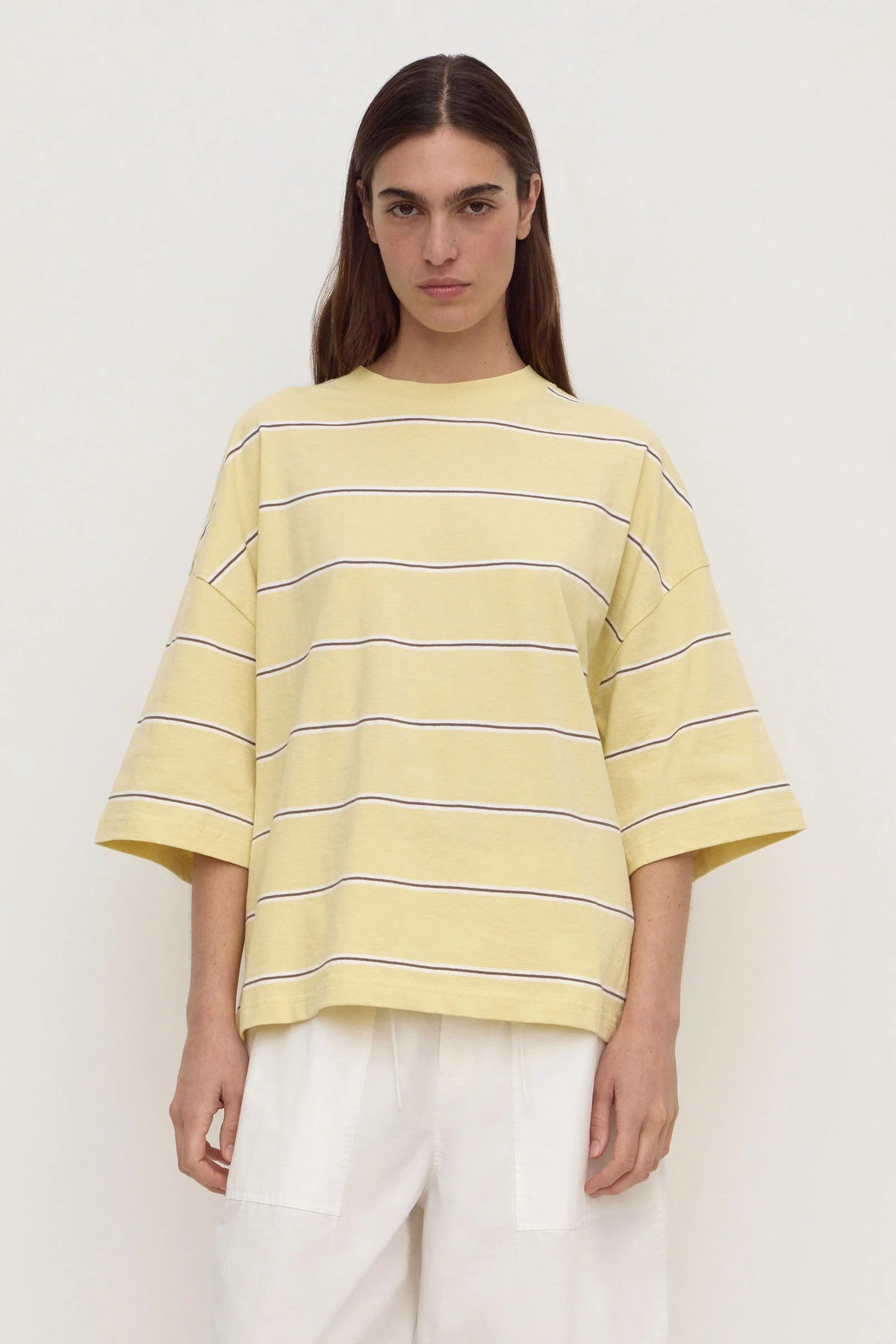 Assembly Label Cotton Stripe Oversized Tee - Rind Stripe
