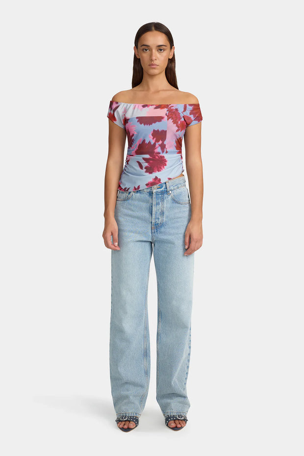 Pamela Off Shoulder Top Patchwork-  Bouquet