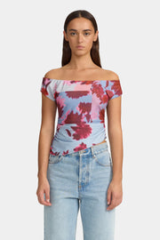 Pamela Off Shoulder Top Patchwork-  Bouquet