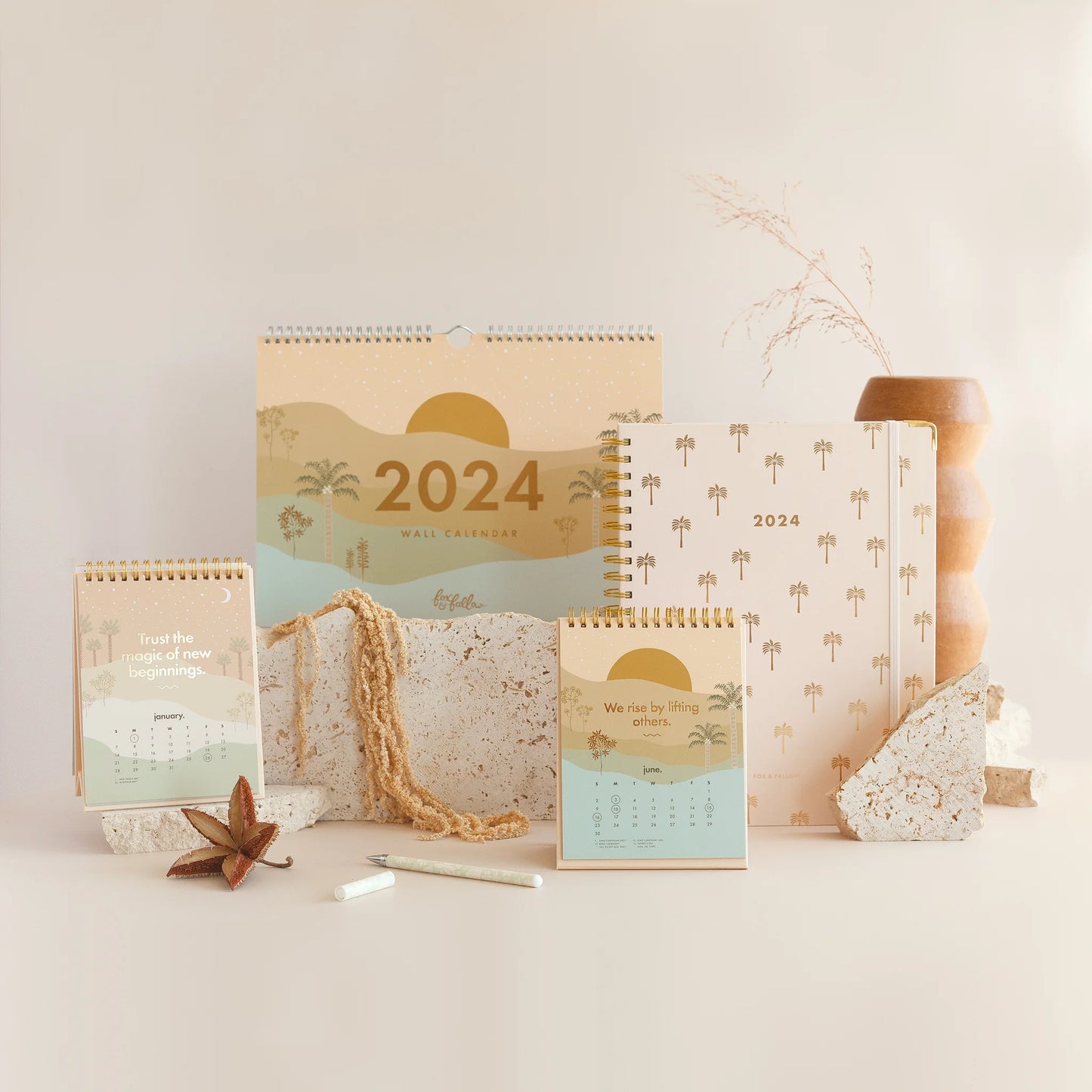 2024 Desert Palms Desk Calendar - Lulu & Daw - Fox & Fallow - planner - Lulu & Daw - Australian Fashion Boutique