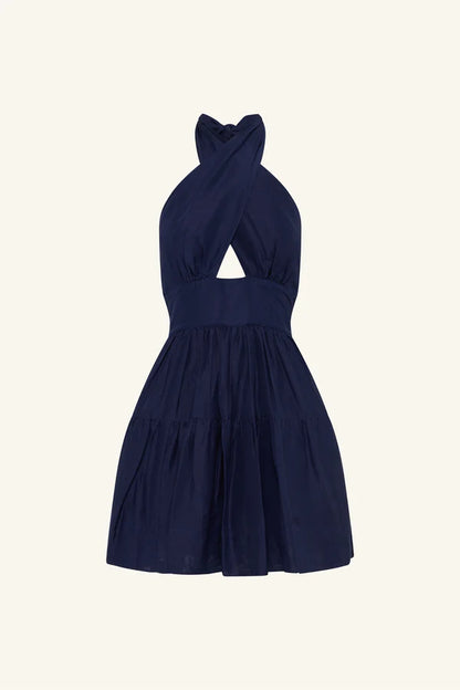 Celeste Tiered Halter Dress - Midnight