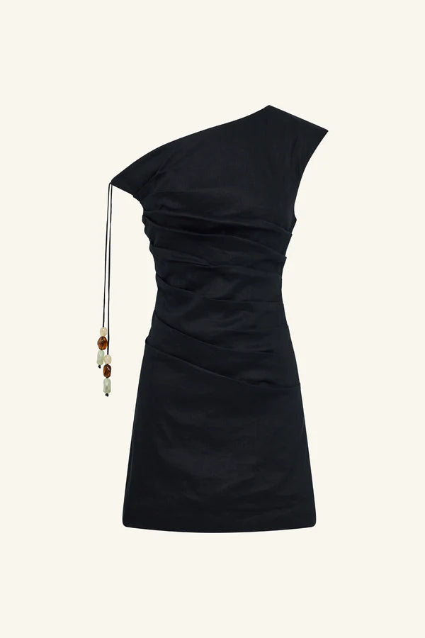 Kasbah Draped Mini Dress - Black