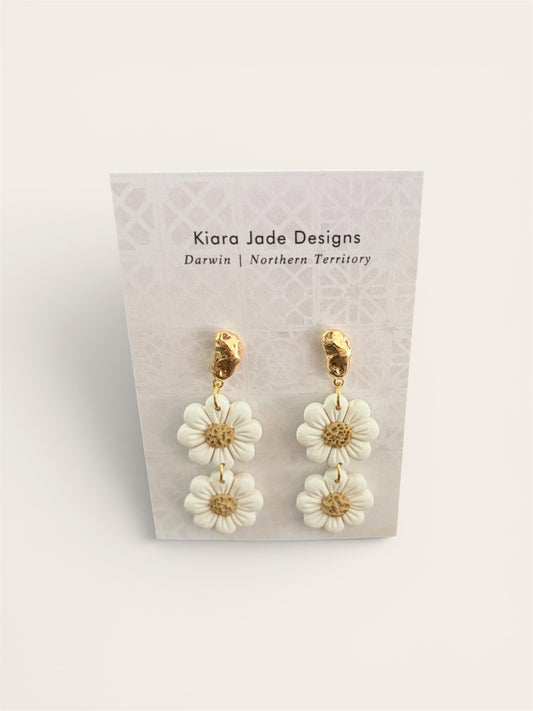 Kiara Jade Earrings - Double Sunflowers
