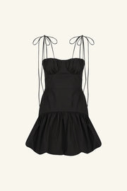 Maiori Gathered Bubble Mini Dress - Black