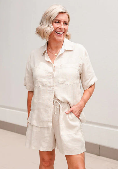 Linen Shorts - Oatmeal