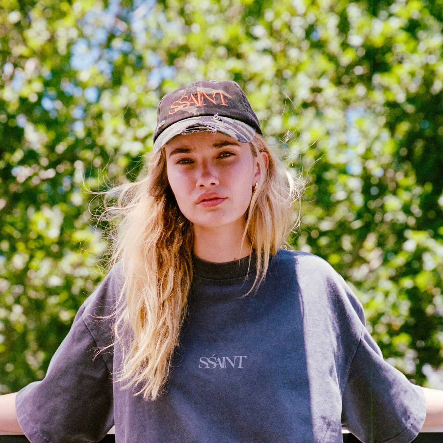 Ssaint No Vacancy Tee - Charcoal Acid Wash