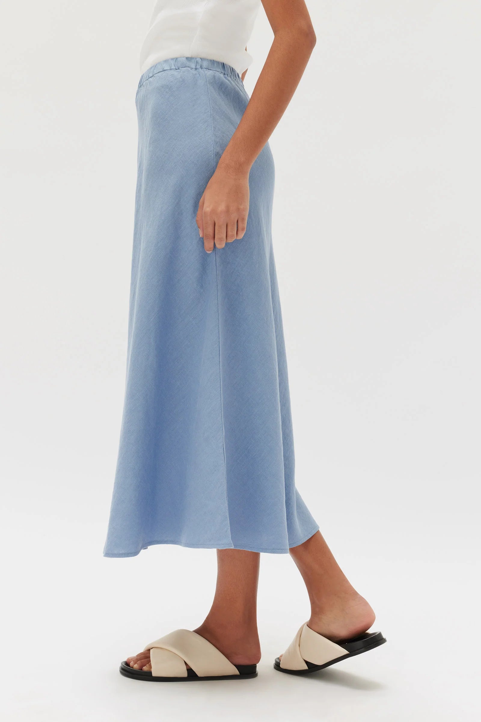 Stella Linen Bias Skirt Pool - Lulu & Daw - Assembly Label - assembly label, linen, skirt, skirts - Lulu & Daw - Australian Fashion Boutique