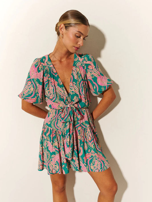 Talitha Tie Front Mini Dress - Lulu & Daw - Kivari - dress, dresses, kivari - Lulu & Daw - Australian Fashion Boutique