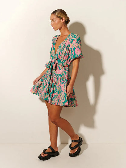 Talitha Tie Front Mini Dress - Lulu & Daw - Kivari - dress, dresses, kivari - Lulu & Daw - Australian Fashion Boutique