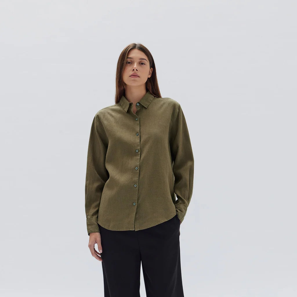 Xander Long Sleeve Shirt - Spruce - Lulu & Daw - Assembly Label - 100% Linen, assembly label, new arrivals, new arrvials, shirts - Lulu & Daw - Australian Fashion Boutique