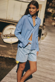 Xander Long Sleeve Shirt Pool - Lulu & Daw - Assembly Label - assembly label, top, tops - Lulu & Daw - Australian Fashion Boutique