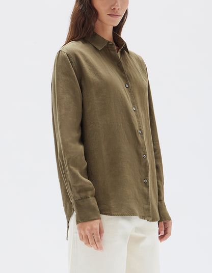 Xander Long Sleeve Shirt - Spruce - Lulu & Daw - Assembly Label - 100% Linen, assembly label, new arrivals, new arrvials, shirts - Lulu & Daw - Australian Fashion Boutique