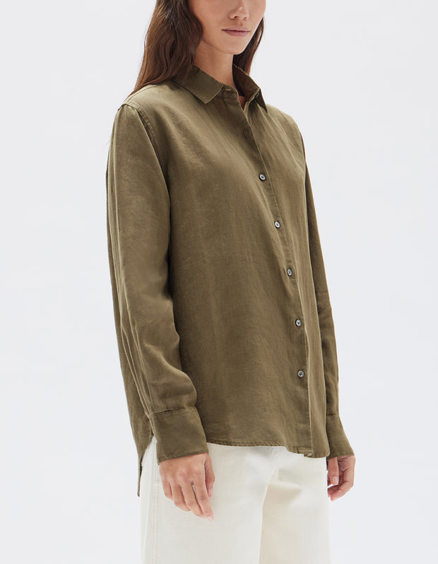 Xander Long Sleeve Shirt - Spruce - Lulu & Daw - Assembly Label - 100% Linen, assembly label, new arrivals, new arrvials, shirts - Lulu & Daw - Australian Fashion Boutique