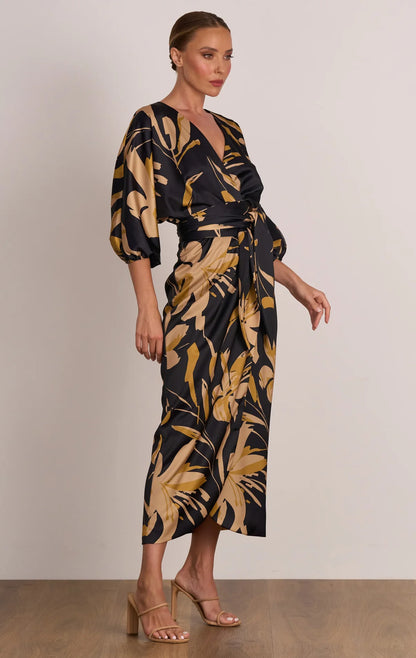 Ablaze Wrap Midi Dress - Lulu & Daw - Pasduchas - dress, pasduchas - Lulu & Daw - Australian Fashion Boutique