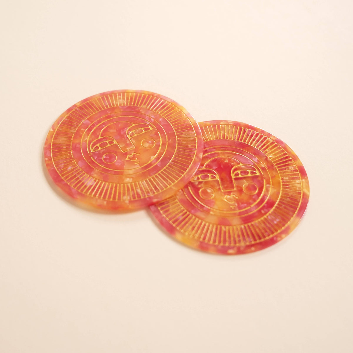 Sol Coasters in Passionfruit - Acetate