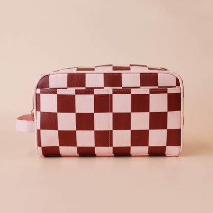 Cherry Check Wash Bag