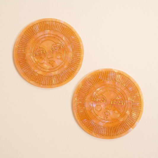 Sol Coasters in Peach Acetate