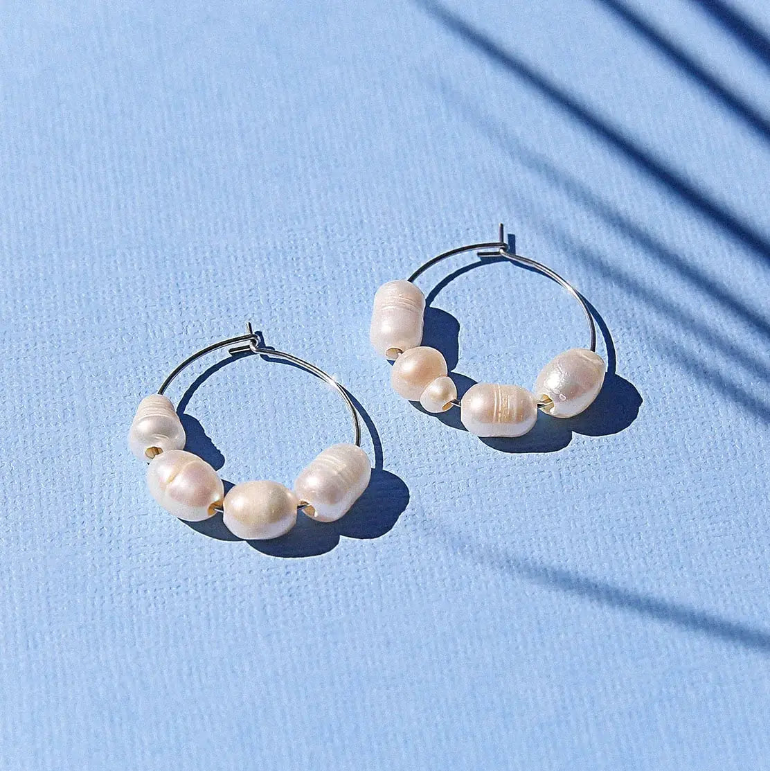 Small Silver Freshwater Hoops