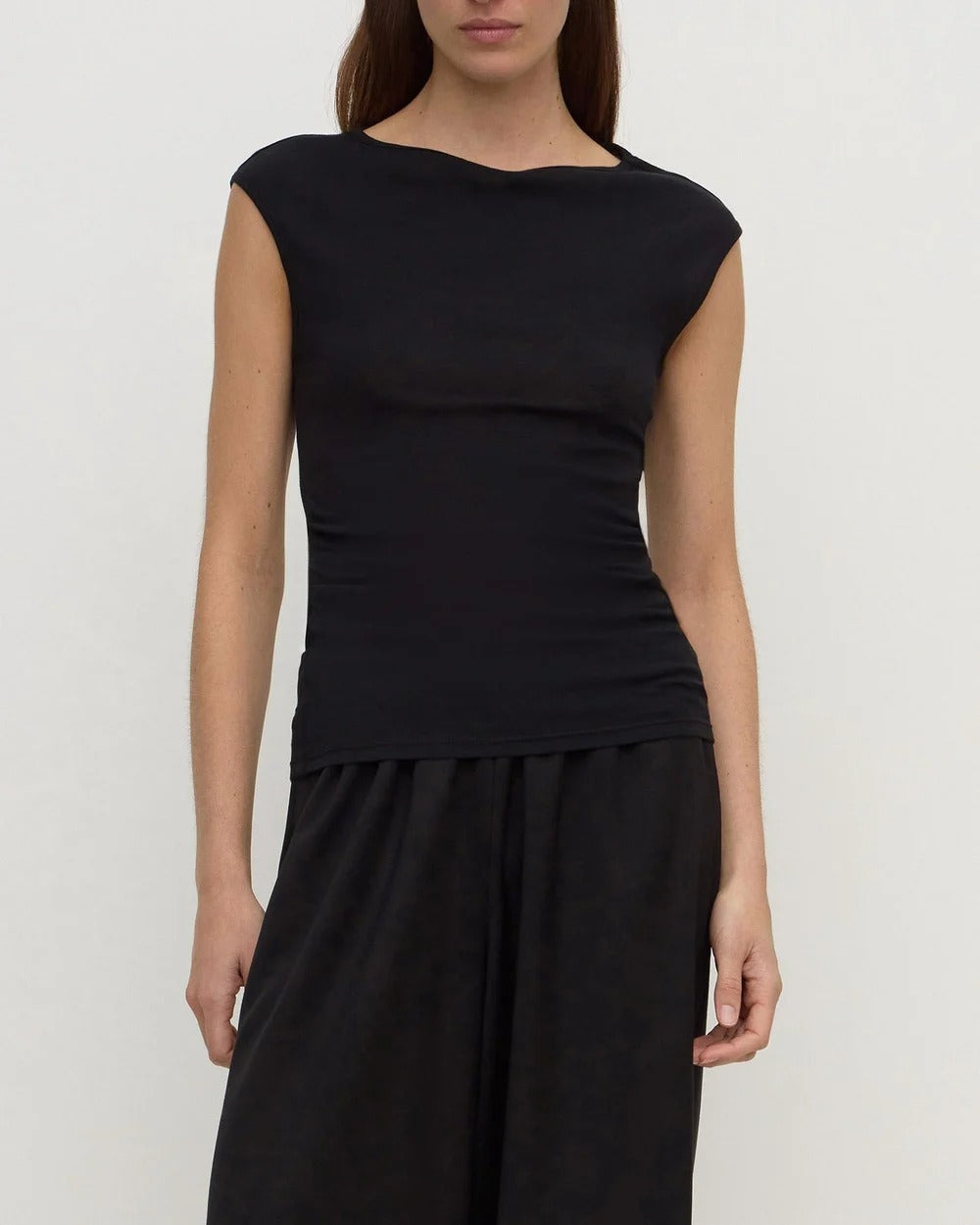 Assembly Label Mika Capped Sleeve Top - Black